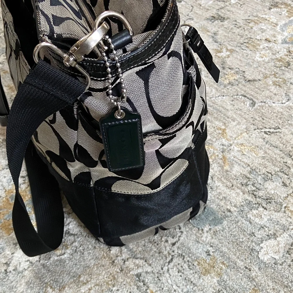 Coach 2009 Stripe Jacquard Black and Gray Baby Bag (F13803) - Picture 10 of 16